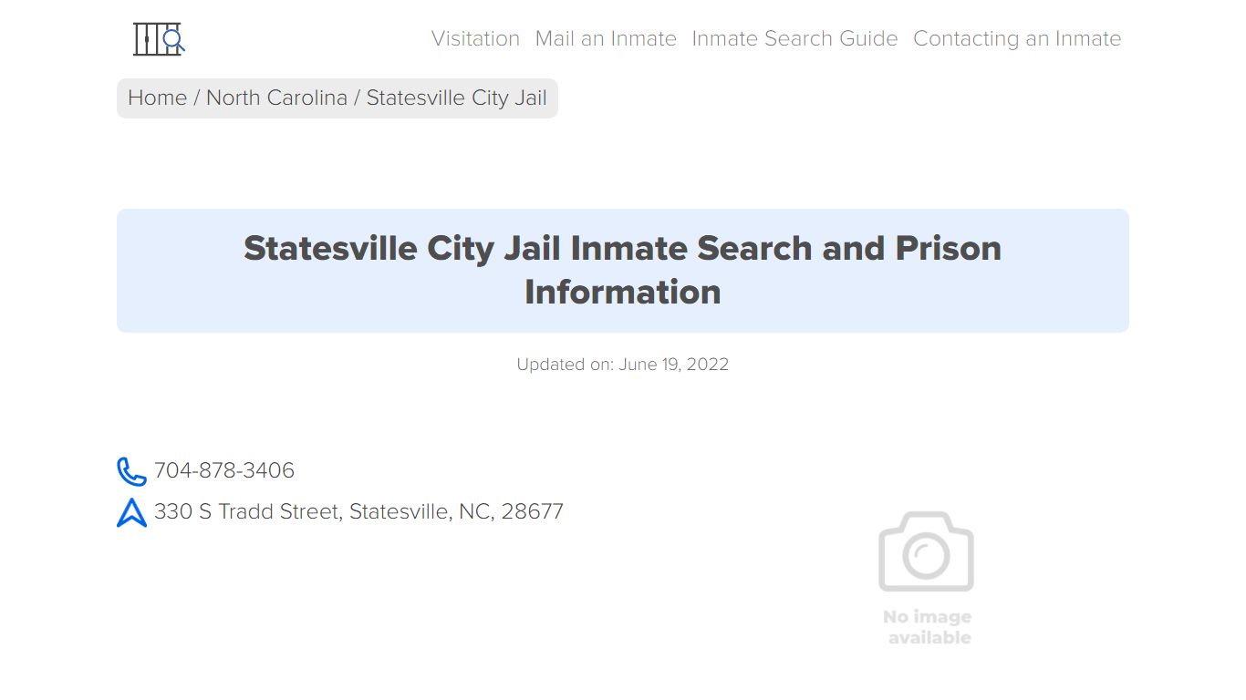 Statesville City Jail Inmate Search, Visitation, Phone no ...